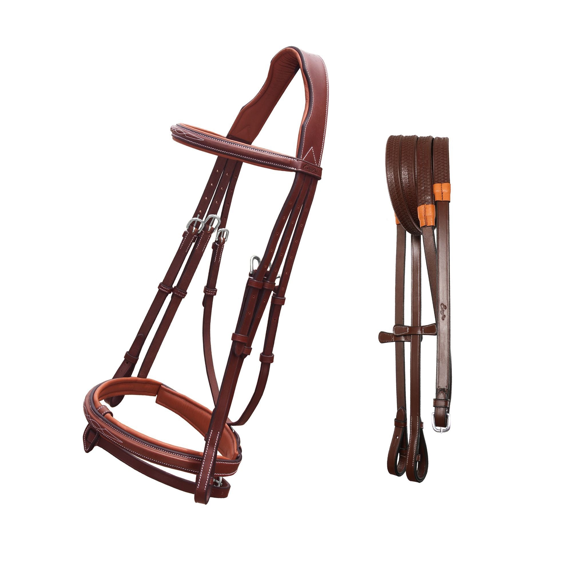 ExionPro Mono Crown Snaffle Bridle w/Rubber Reins - Equine Exchange Tack Shop