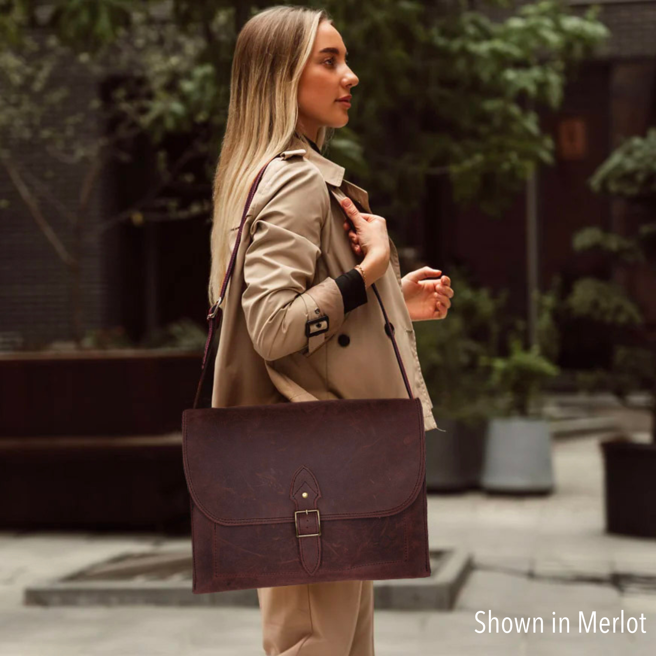 Ezra Laptop Bag: Tobacco