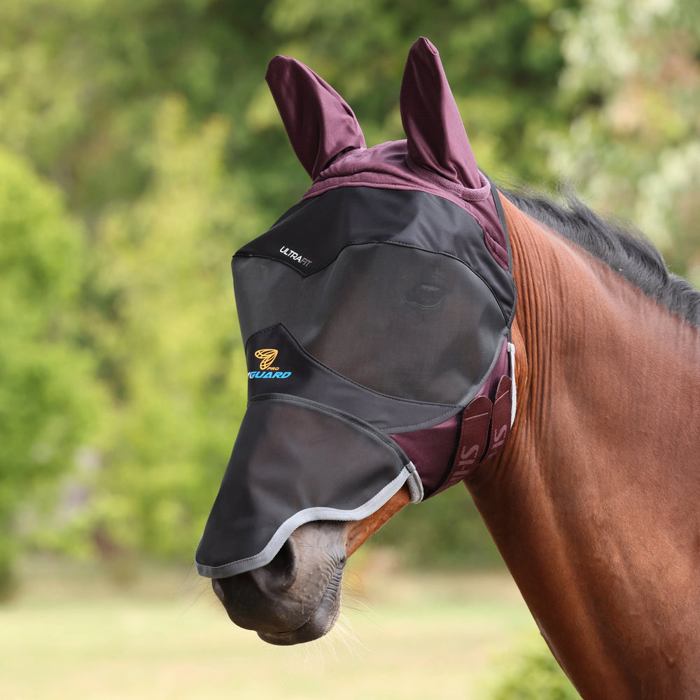 FlyGuard Pro Deluxe Fly Mask with Ears and Nose