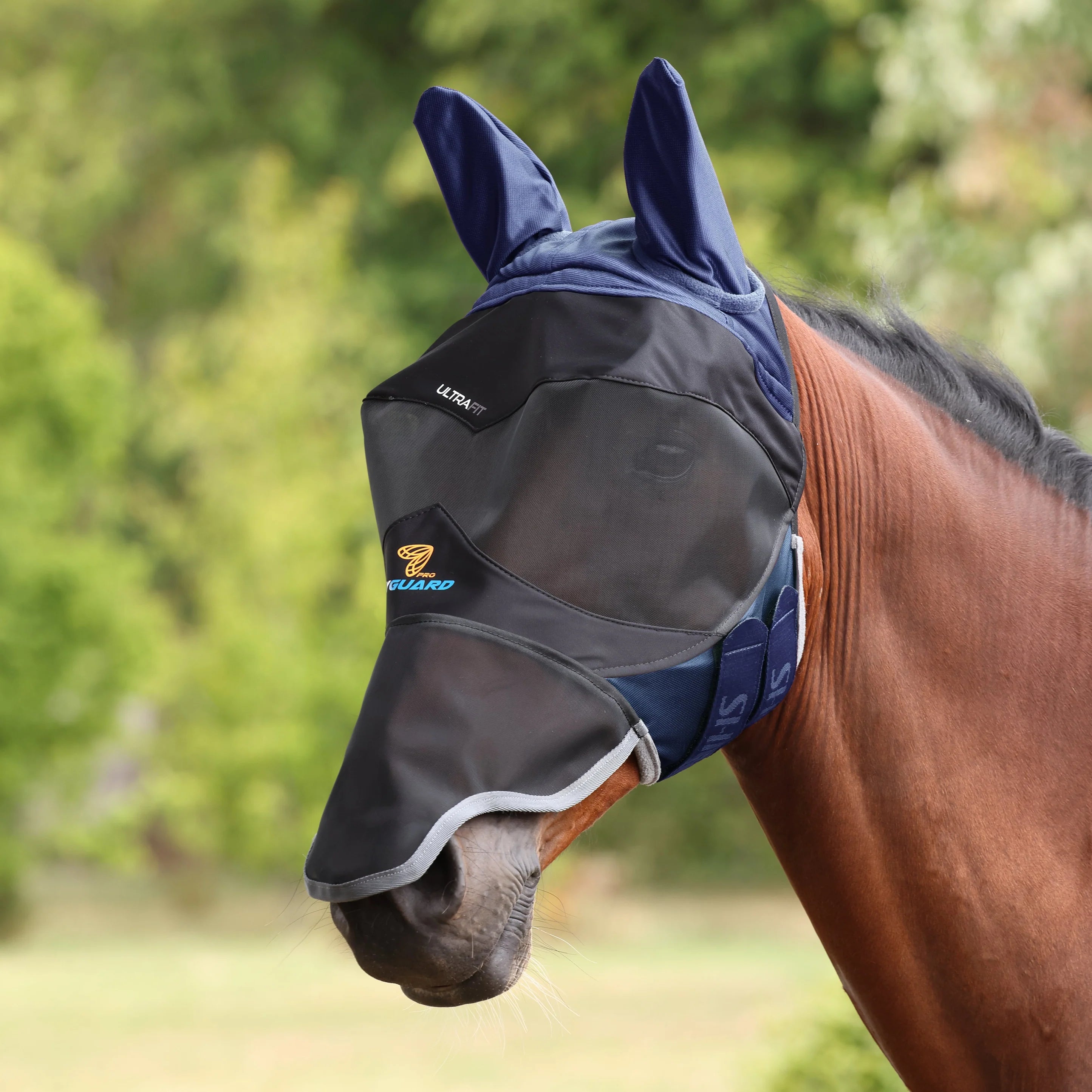 FlyGuard Pro Deluxe Fly Mask with Ears and Nose  