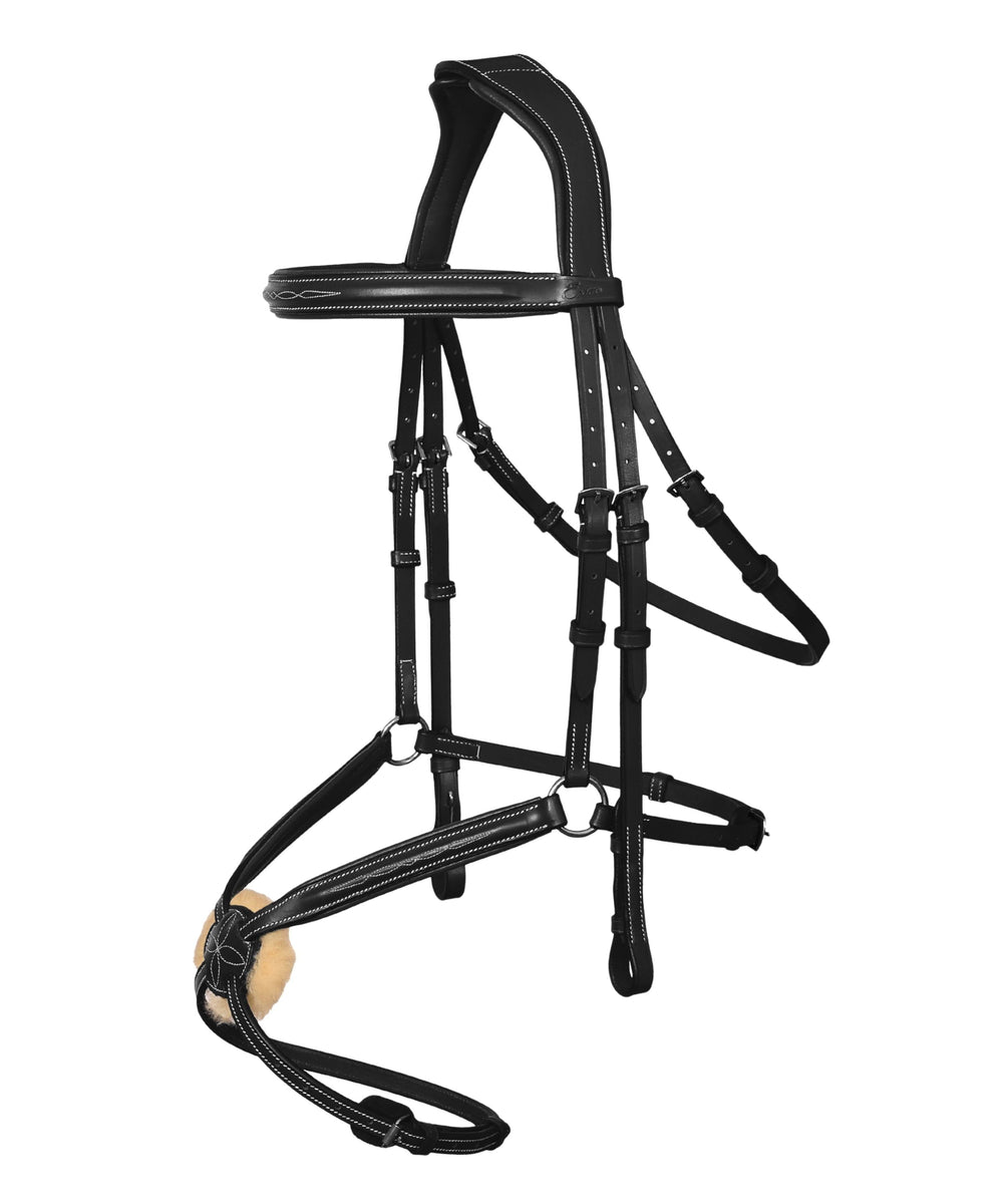 ExionPro Broad Crownpiece Designer Fully Adjustable Figure 8 Bridle with Reins - Equine Exchange Tack Shop