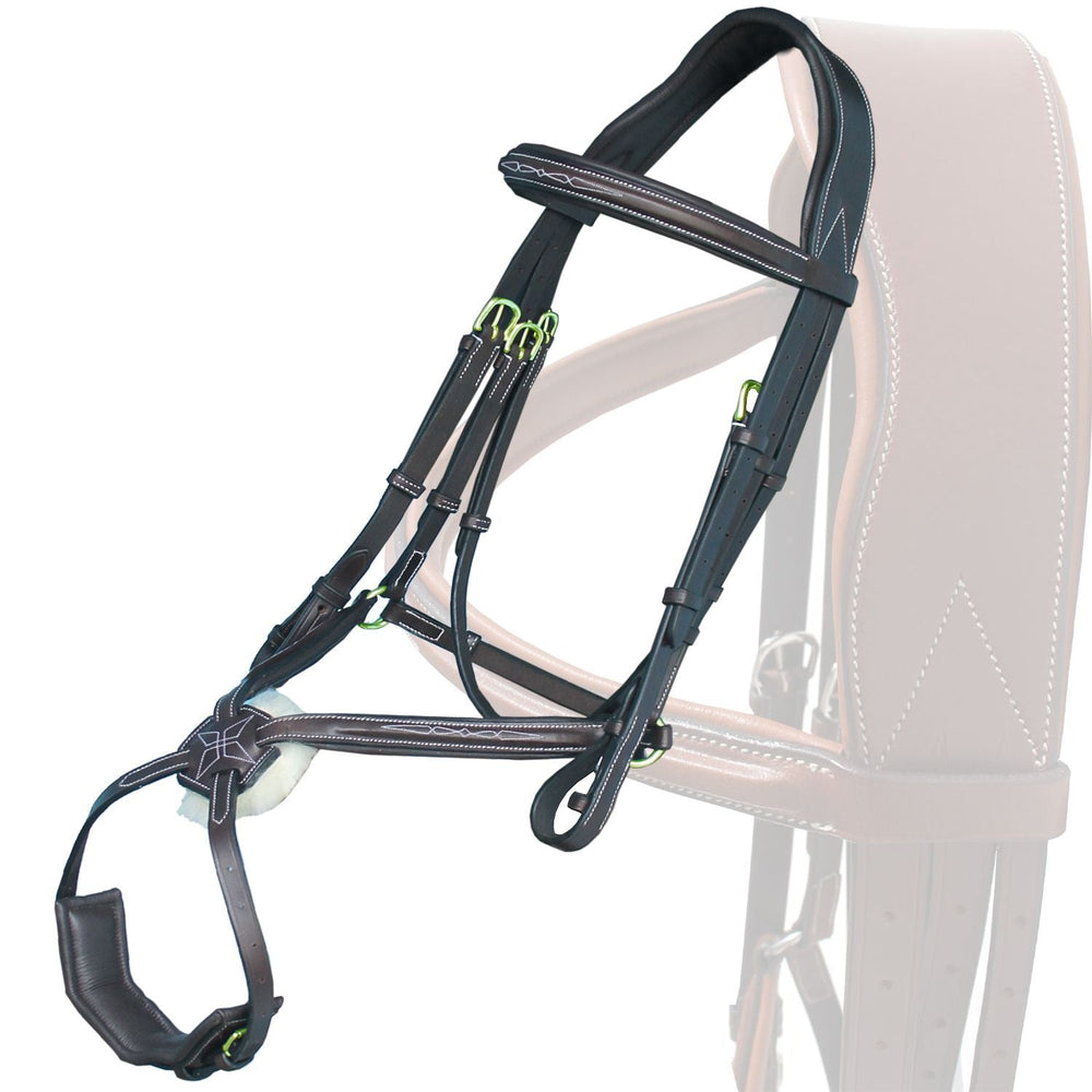 ExionPro Broad Crownpiece Designer Fully Adjustable Figure 8 Bridle with Reins - Equine Exchange Tack Shop