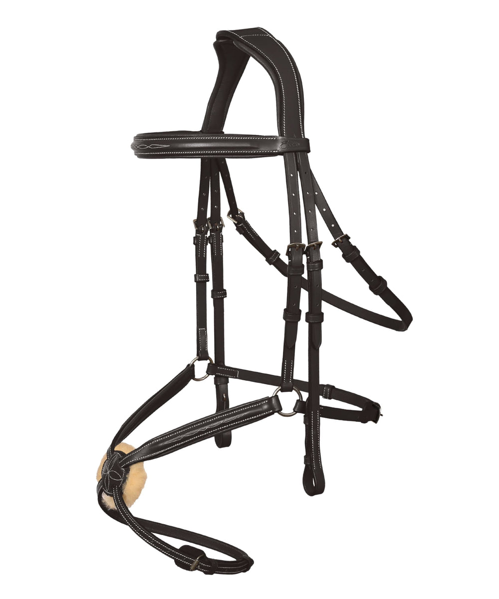 ExionPro Broad Crownpiece Designer Fully Adjustable Figure 8 Bridle with Reins - Equine Exchange Tack Shop