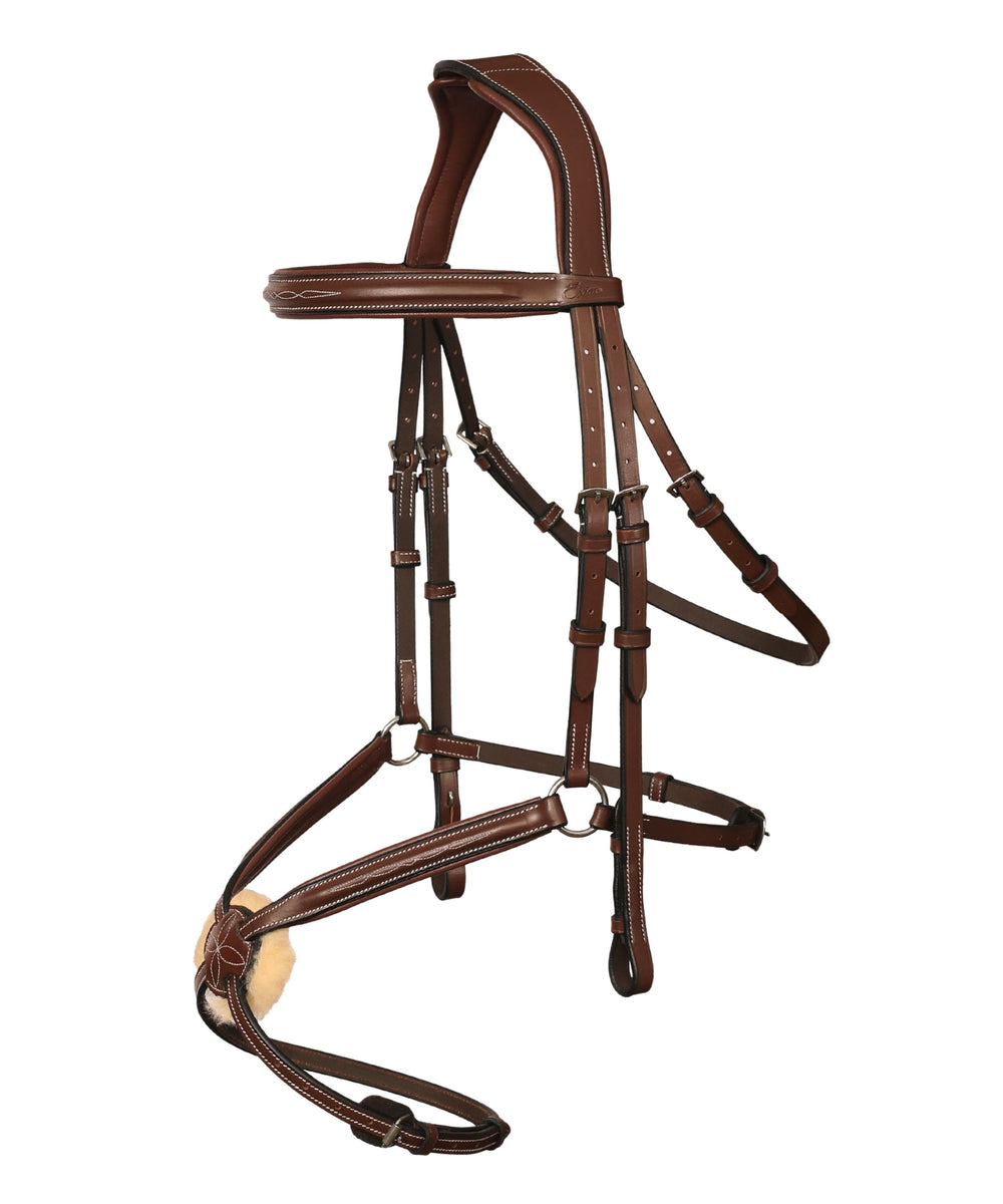 ExionPro Broad Crownpiece Designer Fully Adjustable Figure 8 Bridle with Reins - Equine Exchange Tack Shop