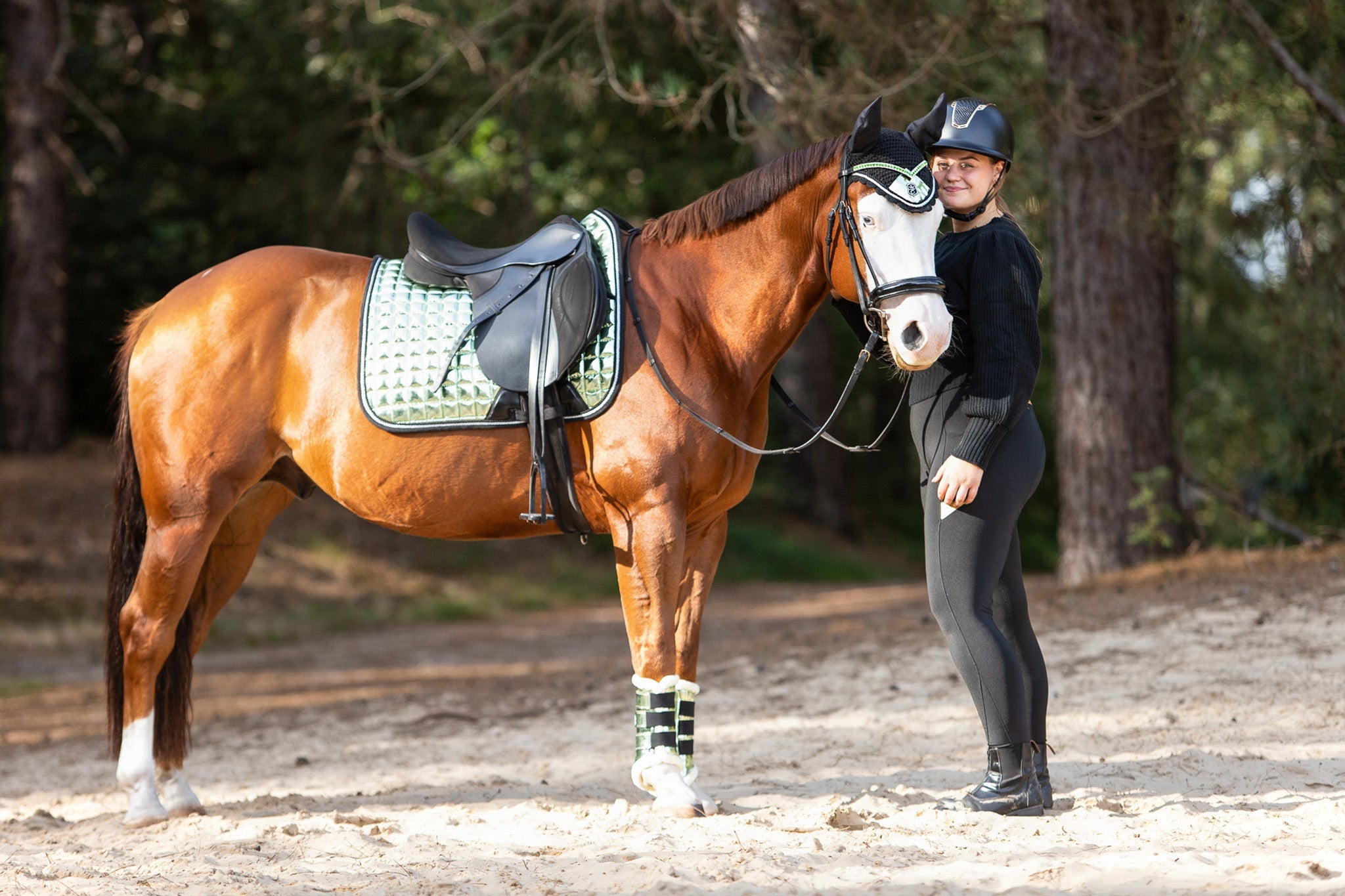 Green Lily Saddle Pad Set - Equine Exchange Tack Shop