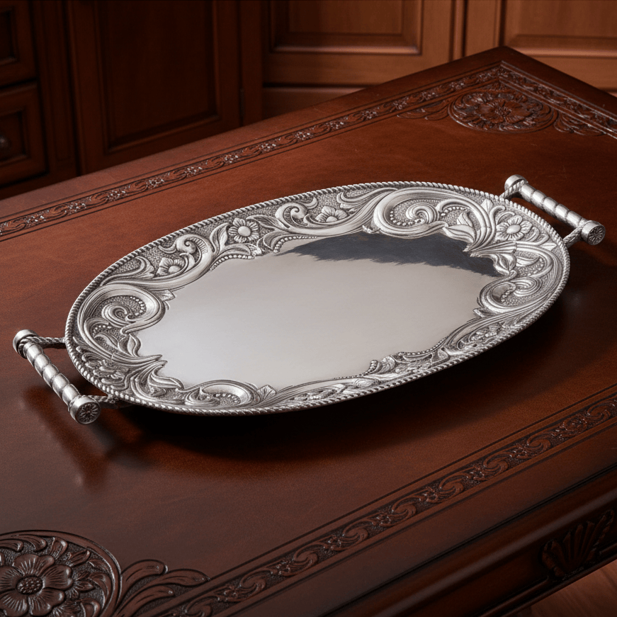 Western Leather Serving Tray  