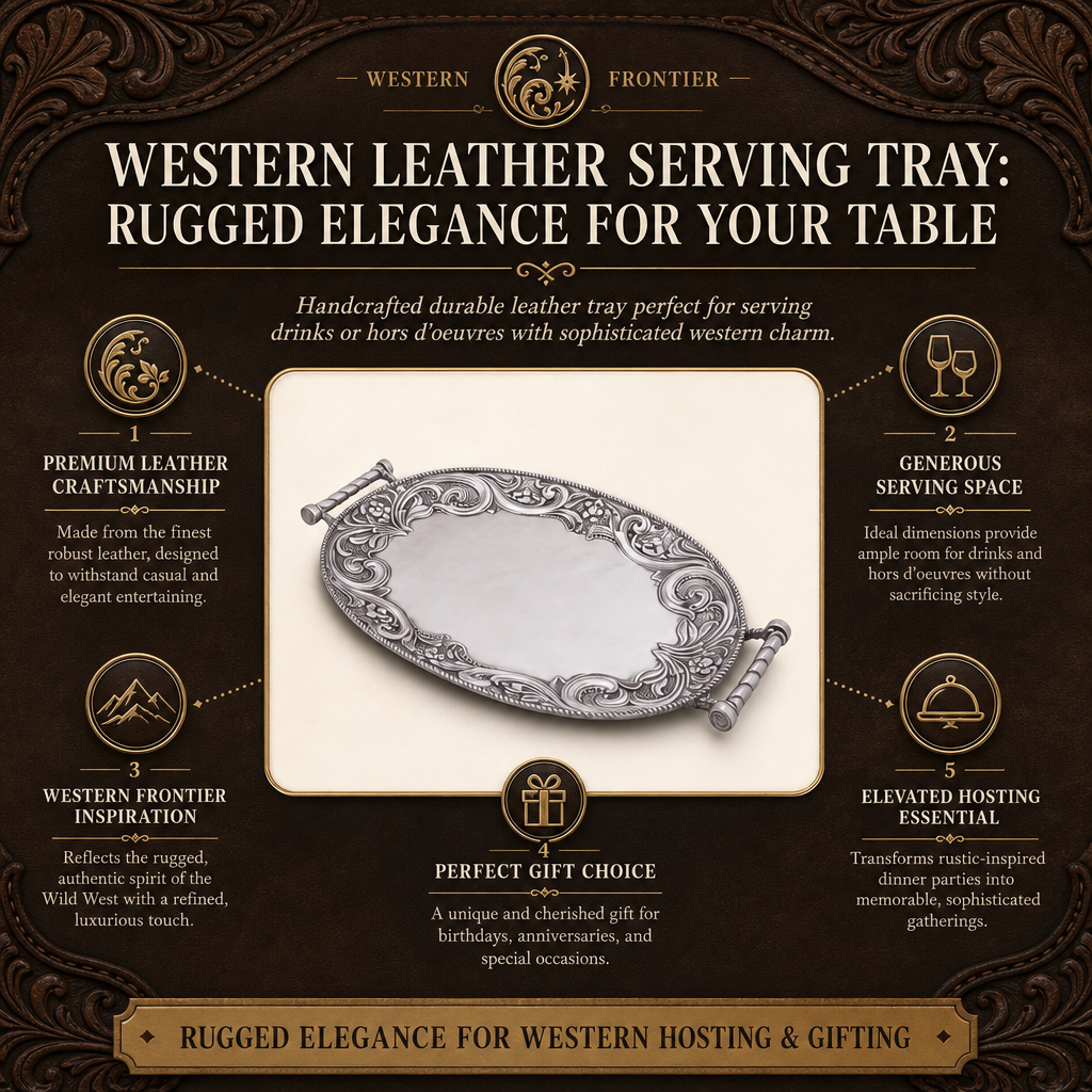Western Leather Serving Tray  