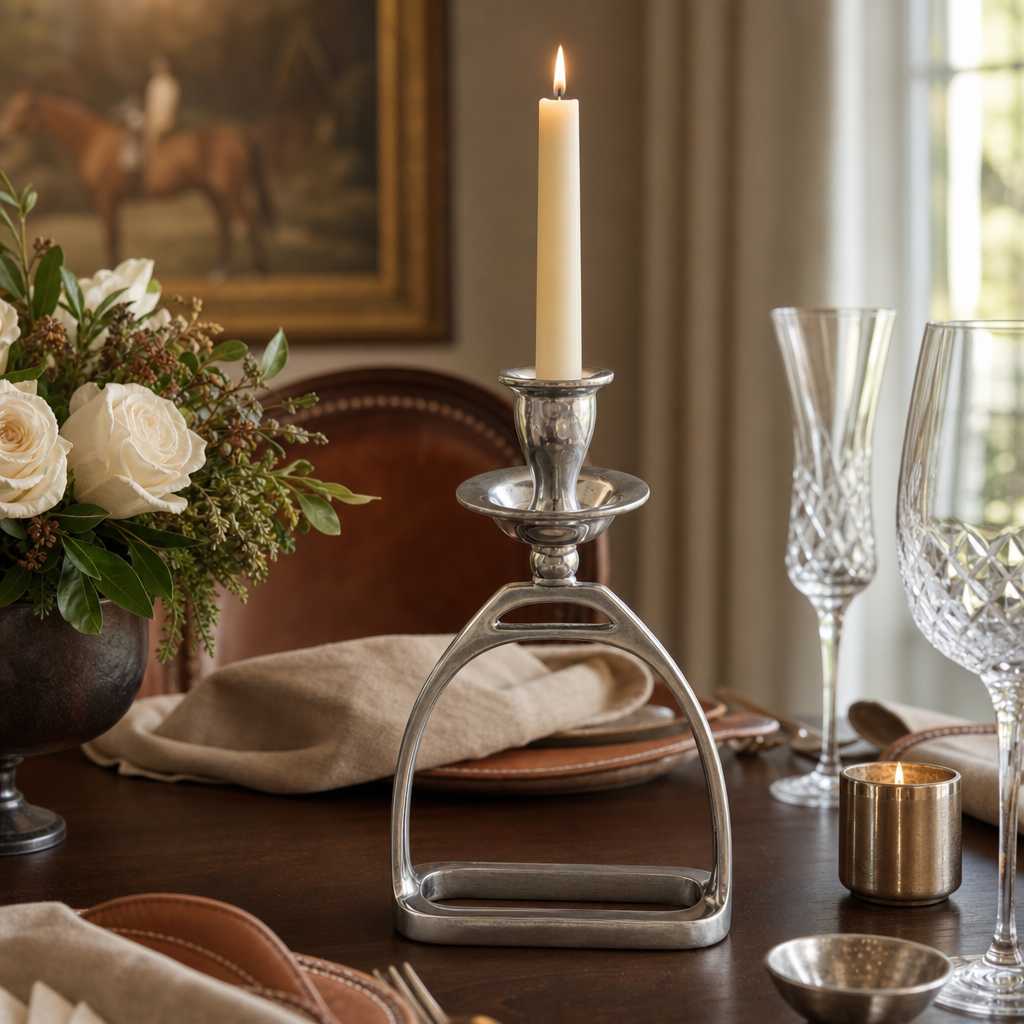 Equestrian Stirrup Candlestick