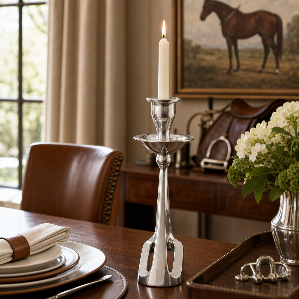 Equestrian Stirrup Candlestick