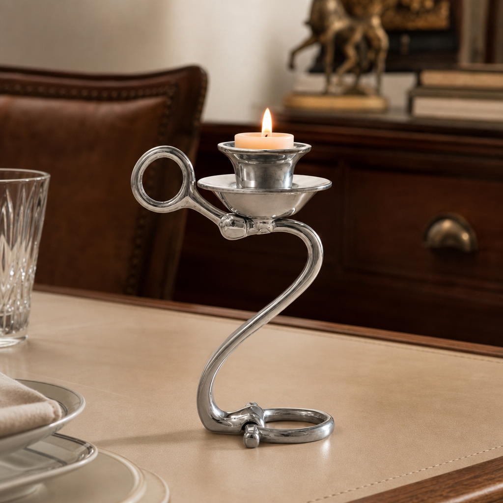 Equestrian Bit Single Candlestick  
