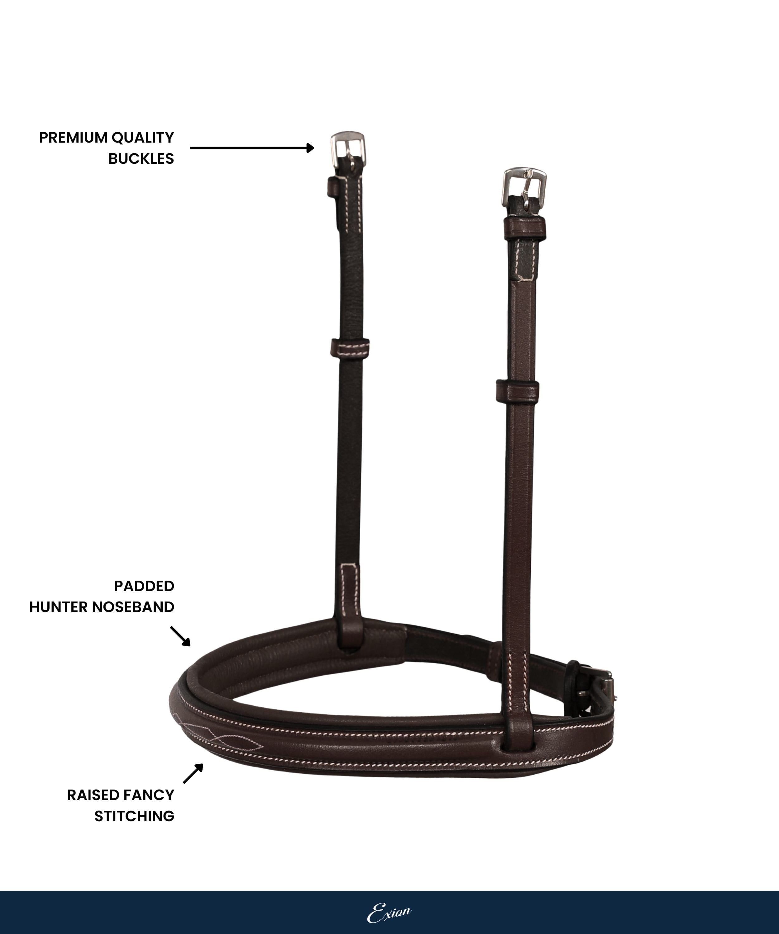 Replacement Noseband of ExionPro Thin Noseband Padded Hunter Bridle  