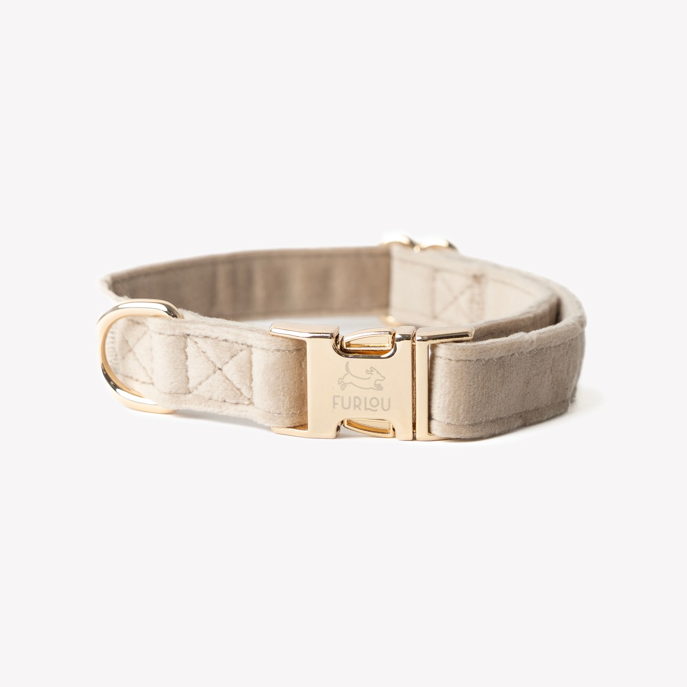 'Sand' - Velvet Dog Collar - Equine Exchange Tack Shop