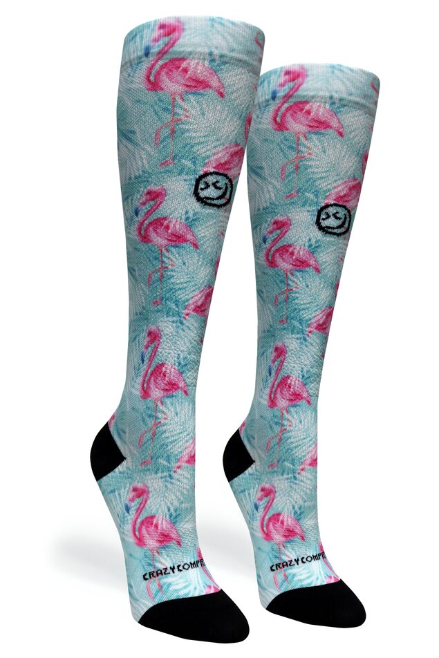 Tropical Flamingo Compression Socks - Equine Exchange Tack Shop