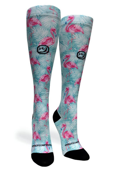 Tropical Flamingo Compression Socks - Equine Exchange Tack Shop