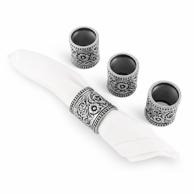 Concho Pattern Napkin Rings Set of 4  