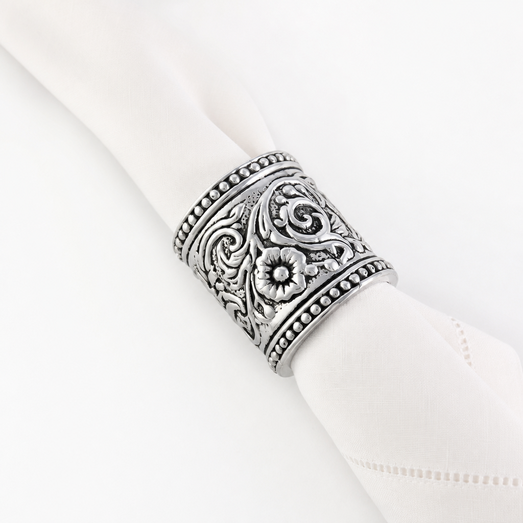Concho Pattern Napkin Rings Set of 4