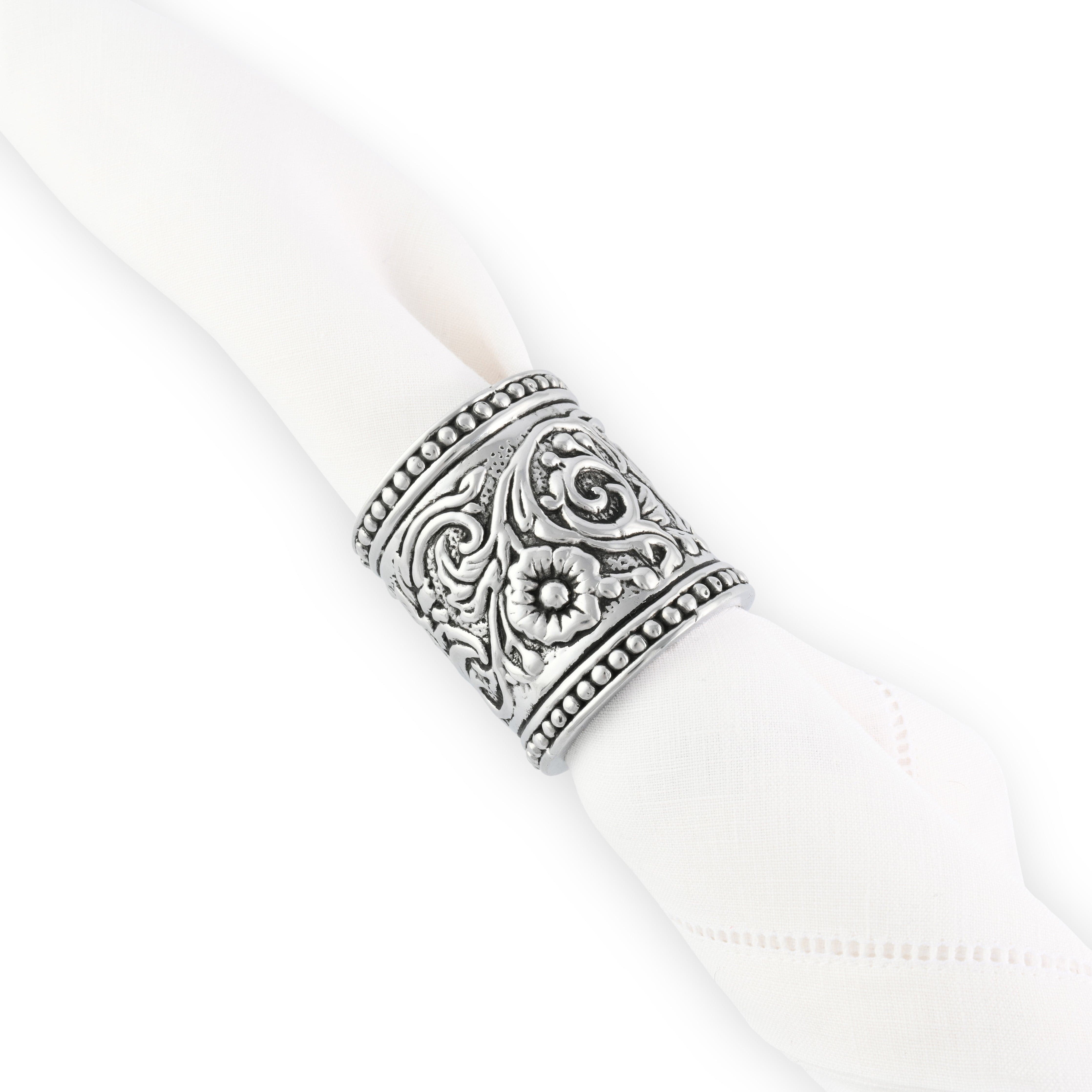 Concho Pattern Napkin Rings Set of 4  