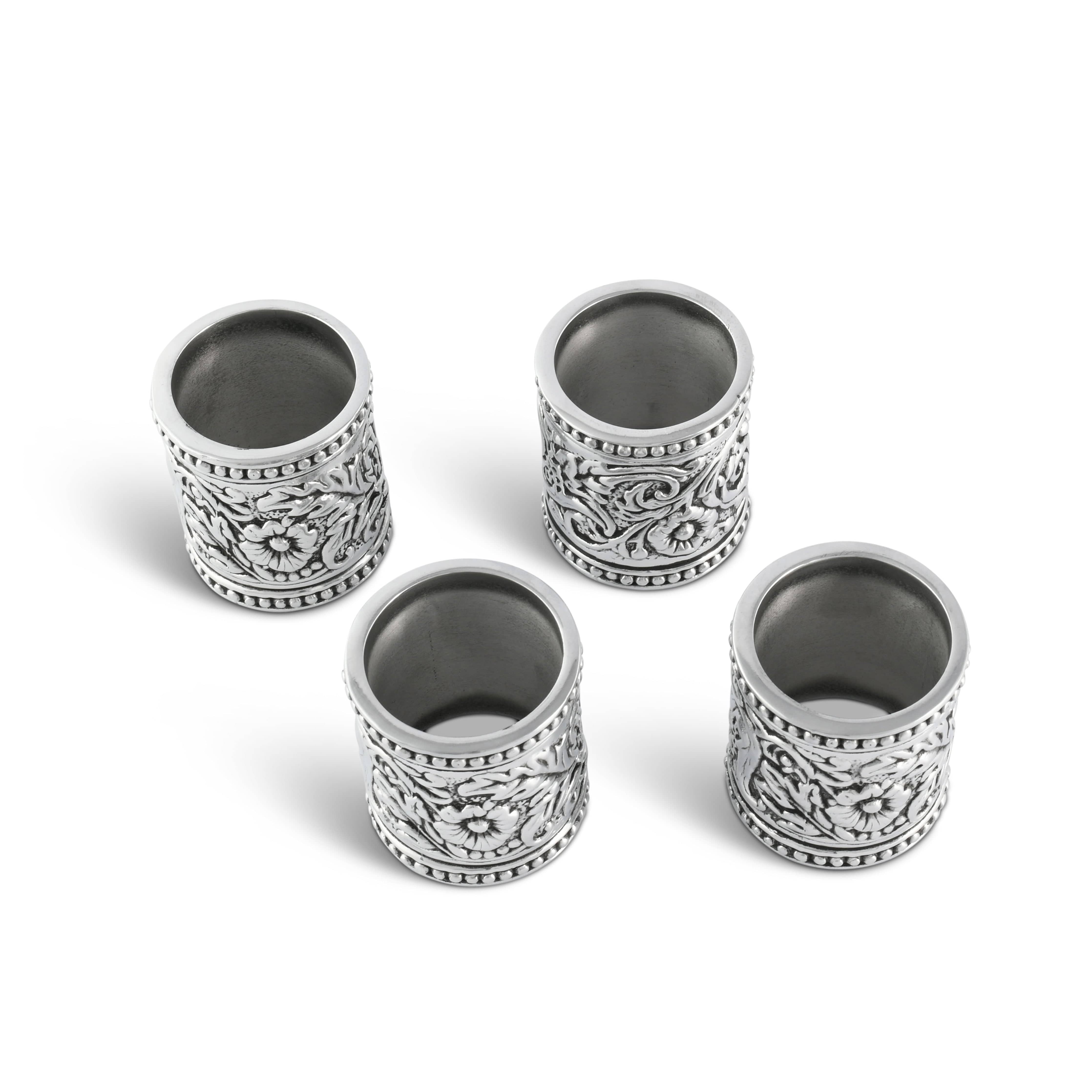Concho Pattern Napkin Rings Set of 4  
