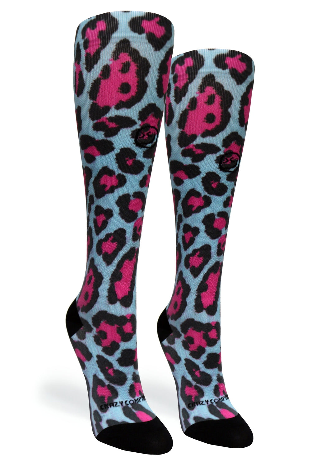 Cheetah Blue Compression Socks - Equine Exchange Tack Shop