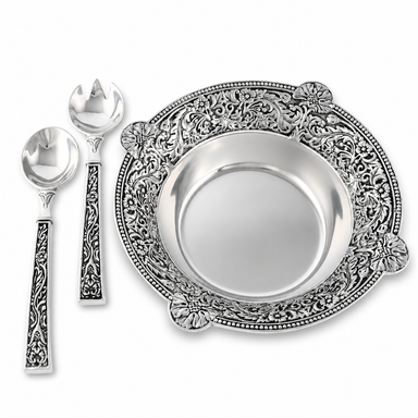 Concho Pattern Salad Bowl with Serving Set  