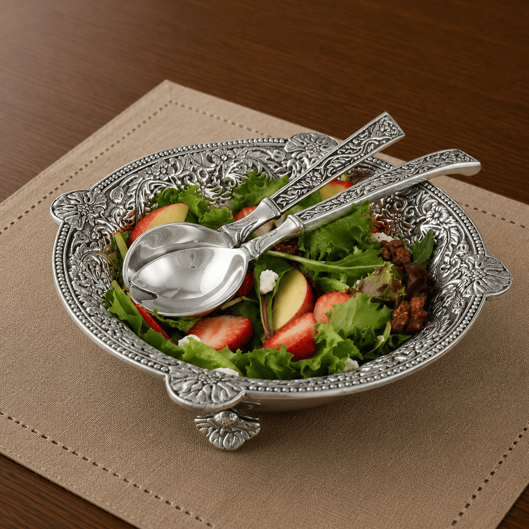 Concho Pattern Salad Bowl with Serving Set  