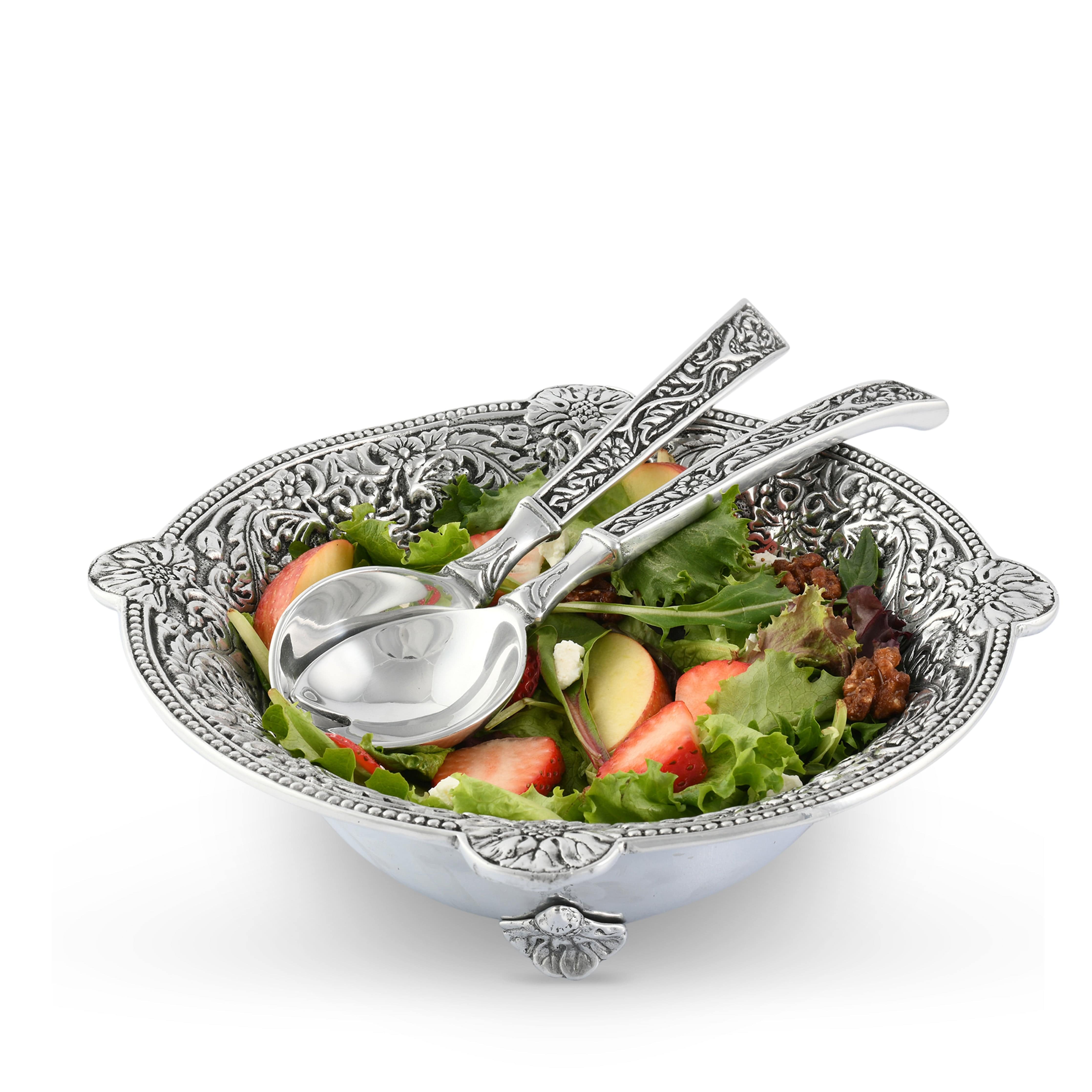 Concho Pattern Salad Bowl with Serving Set  