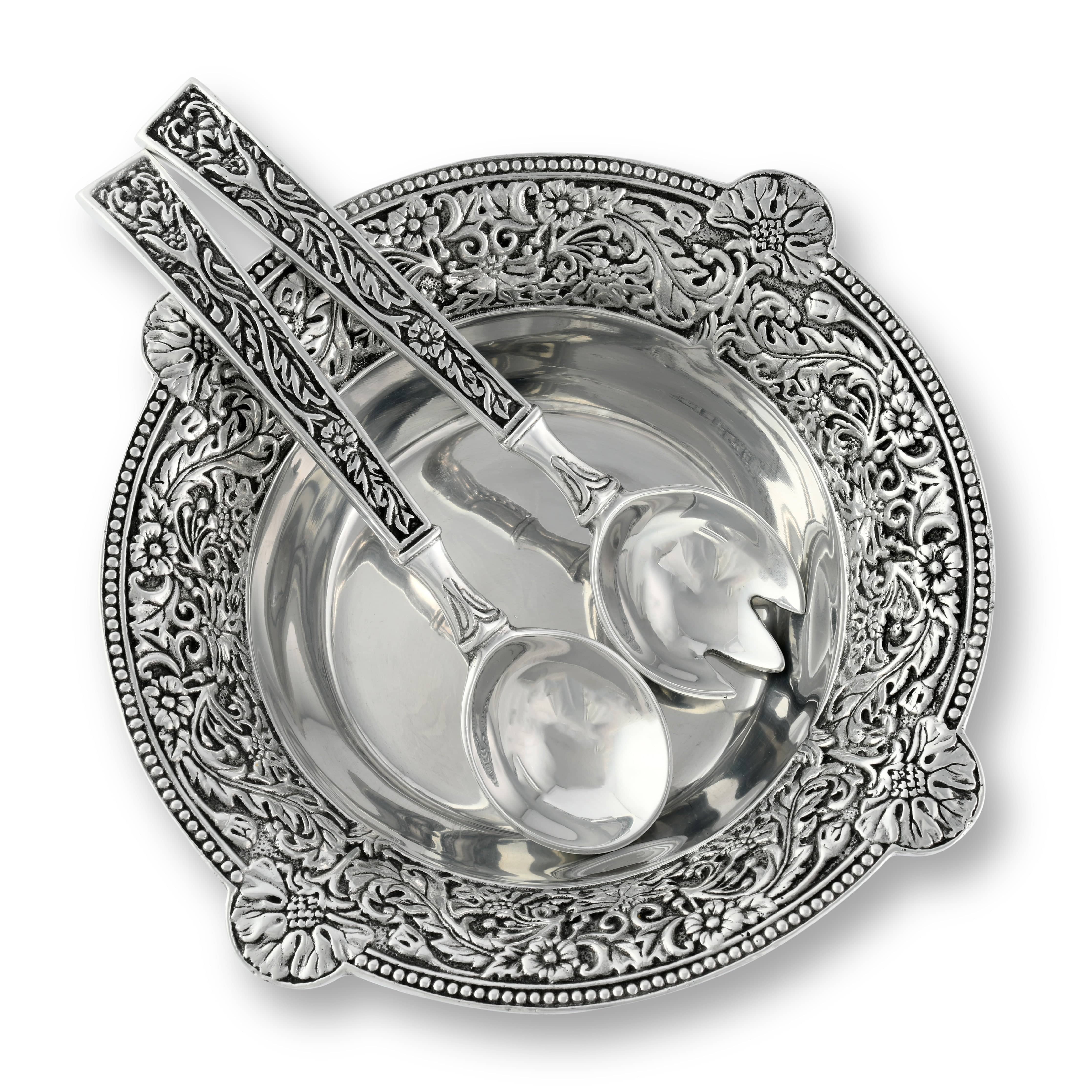 Concho Pattern Salad Bowl with Serving Set  