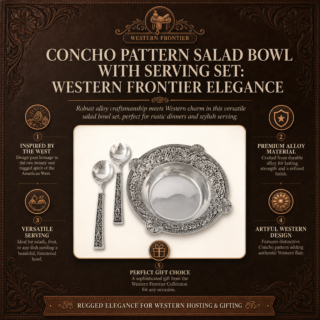 Concho Pattern Salad Bowl with Serving Set  