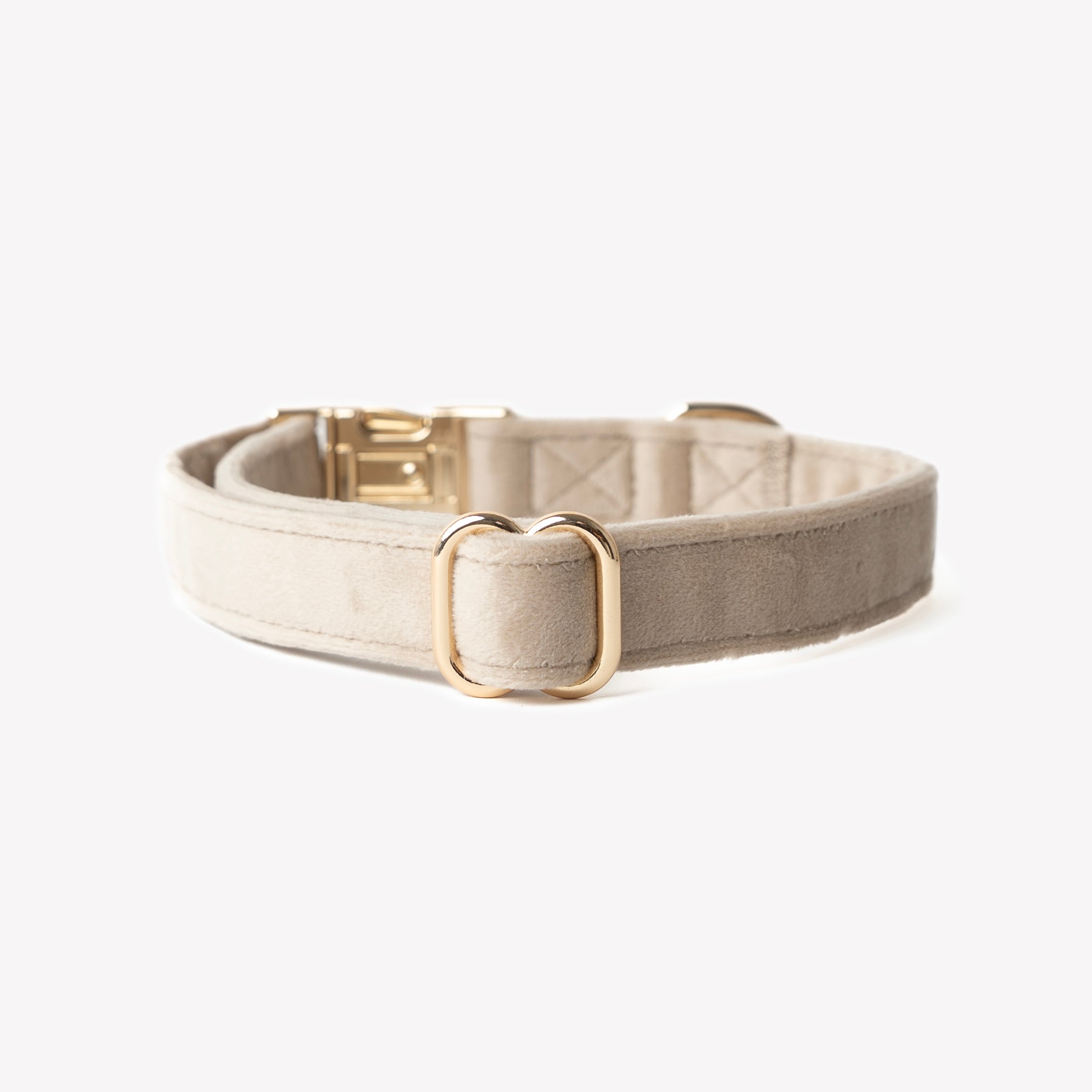 'Sand' - Velvet Dog Collar - Equine Exchange Tack Shop