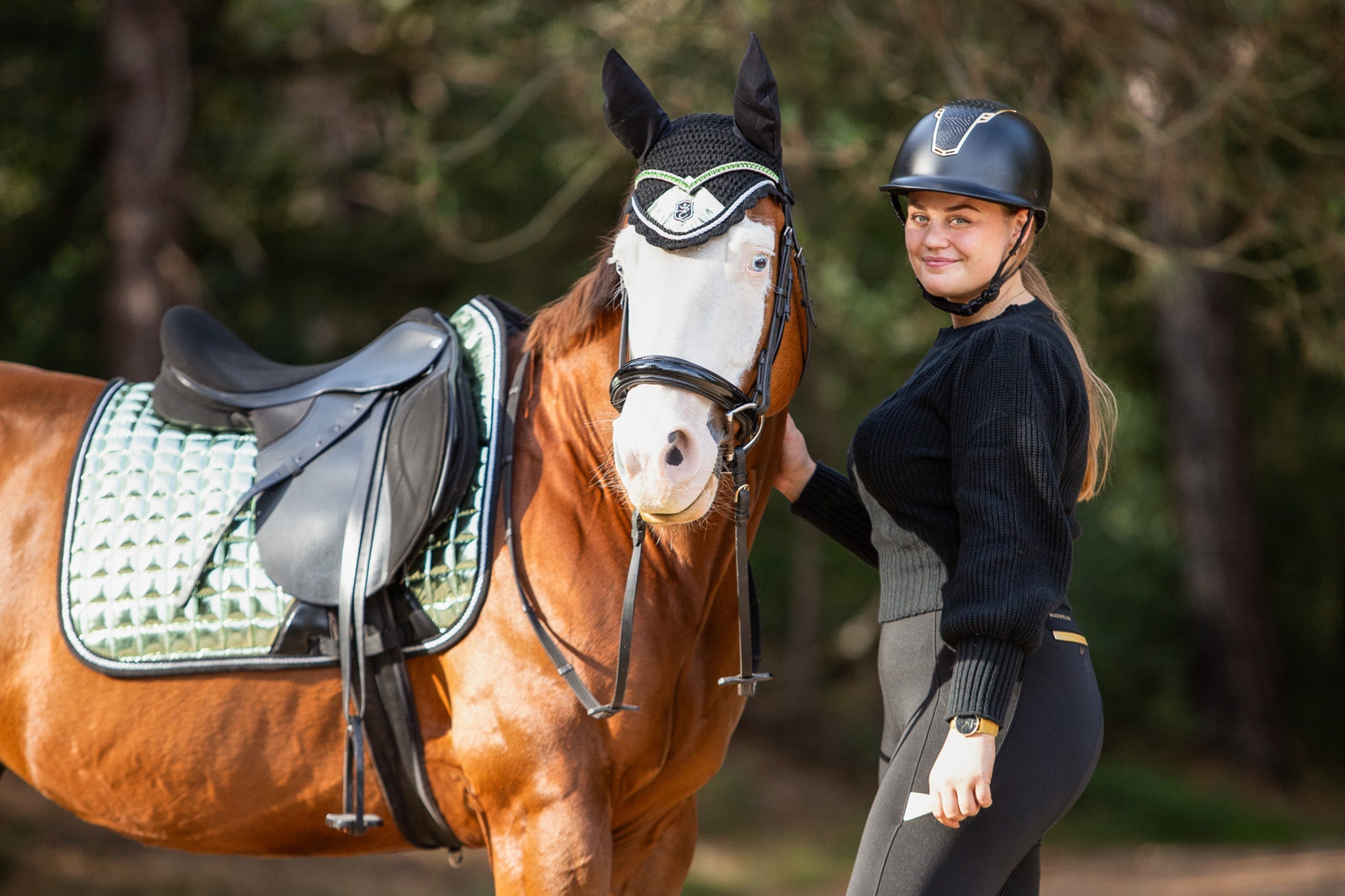 Green Lily Saddle Pad Set - Equine Exchange Tack Shop