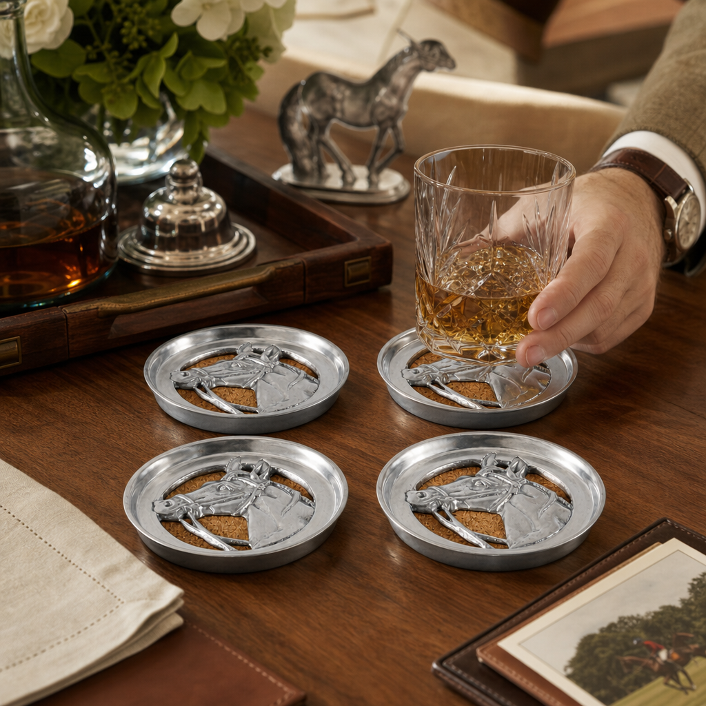 Equestrian Drink Coaster Set of 4