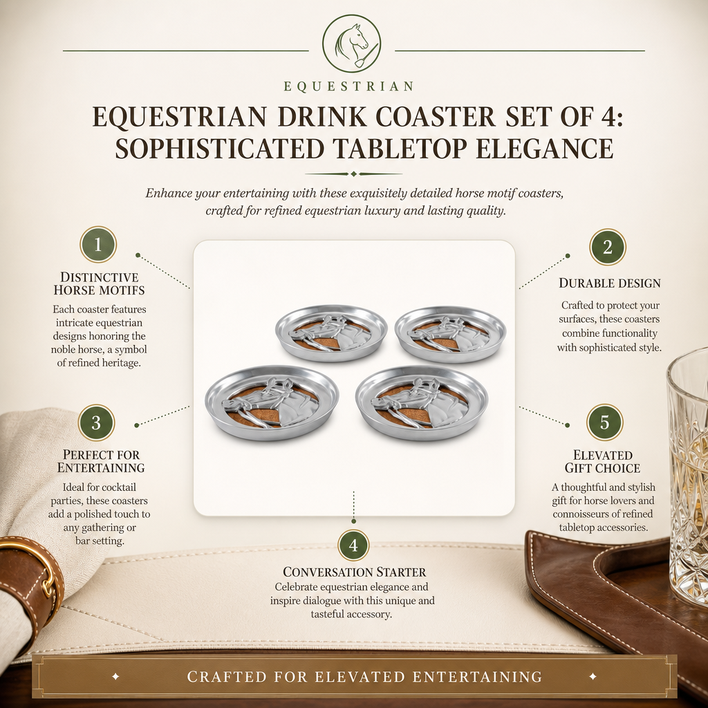 Equestrian Drink Coaster Set of 4