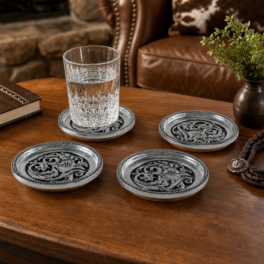 Concho Western Drink Coaster Set of 4  