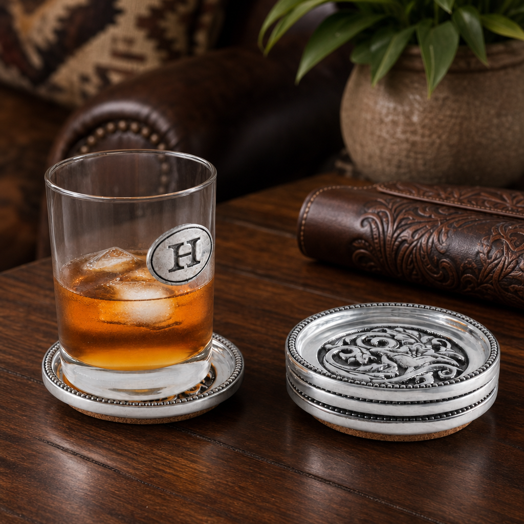 Concho Western Drink Coaster Set of 4  