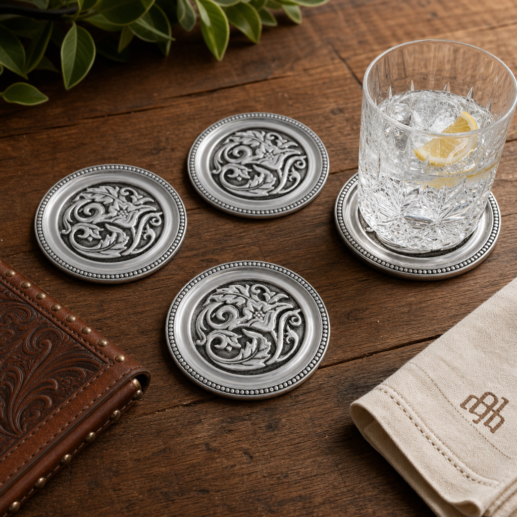 Concho Western Drink Coaster Set of 4  