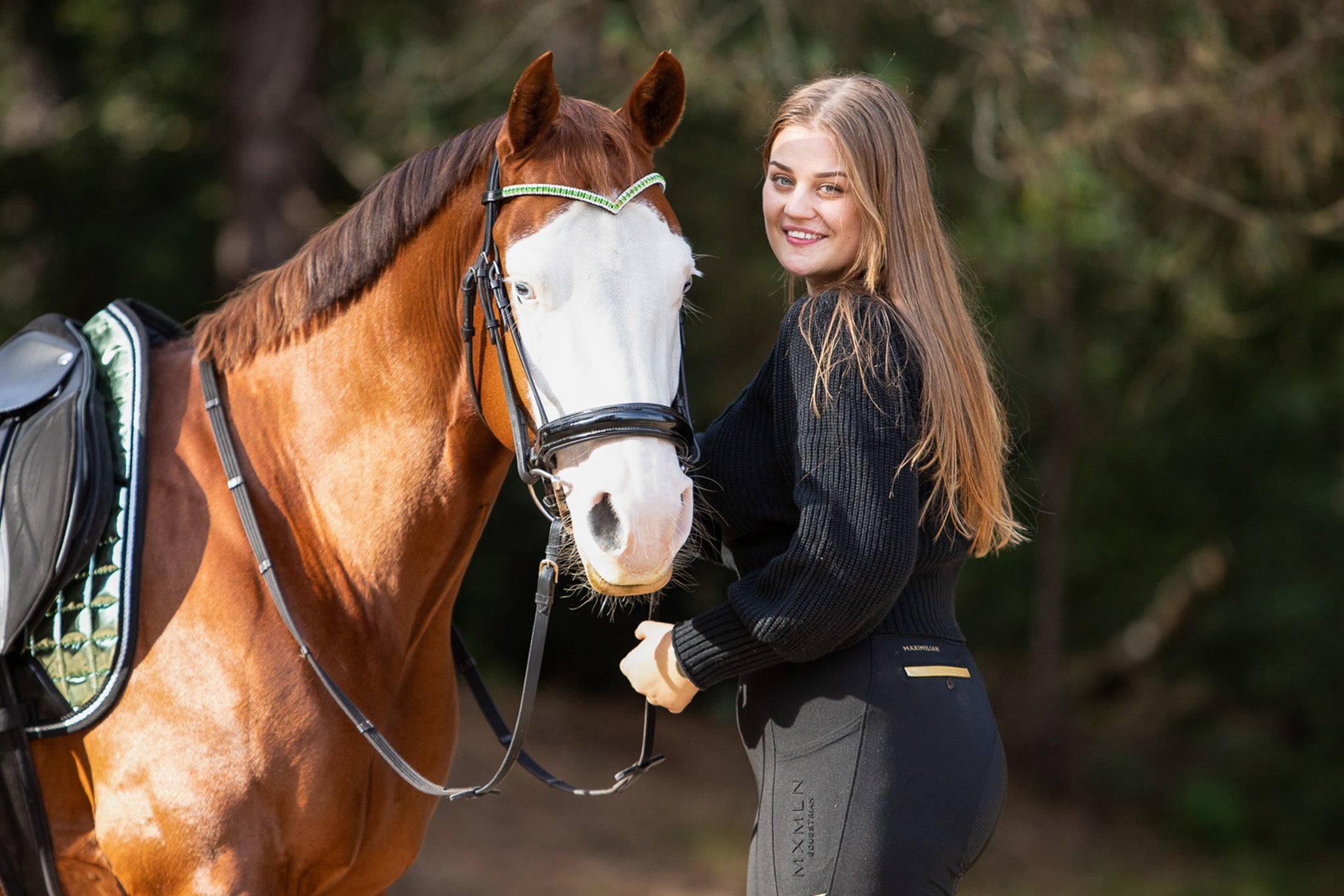 Green Lily Browband - Equine Exchange Tack Shop