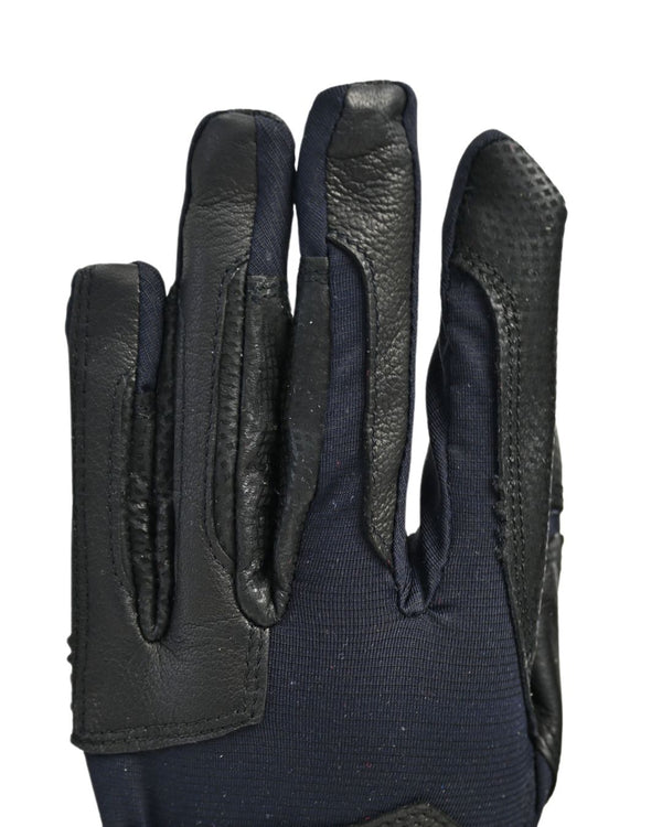 Tackified Copper Tech™️ Leather Premium Riding Glove in Black - Equine Exchange Tack Shop