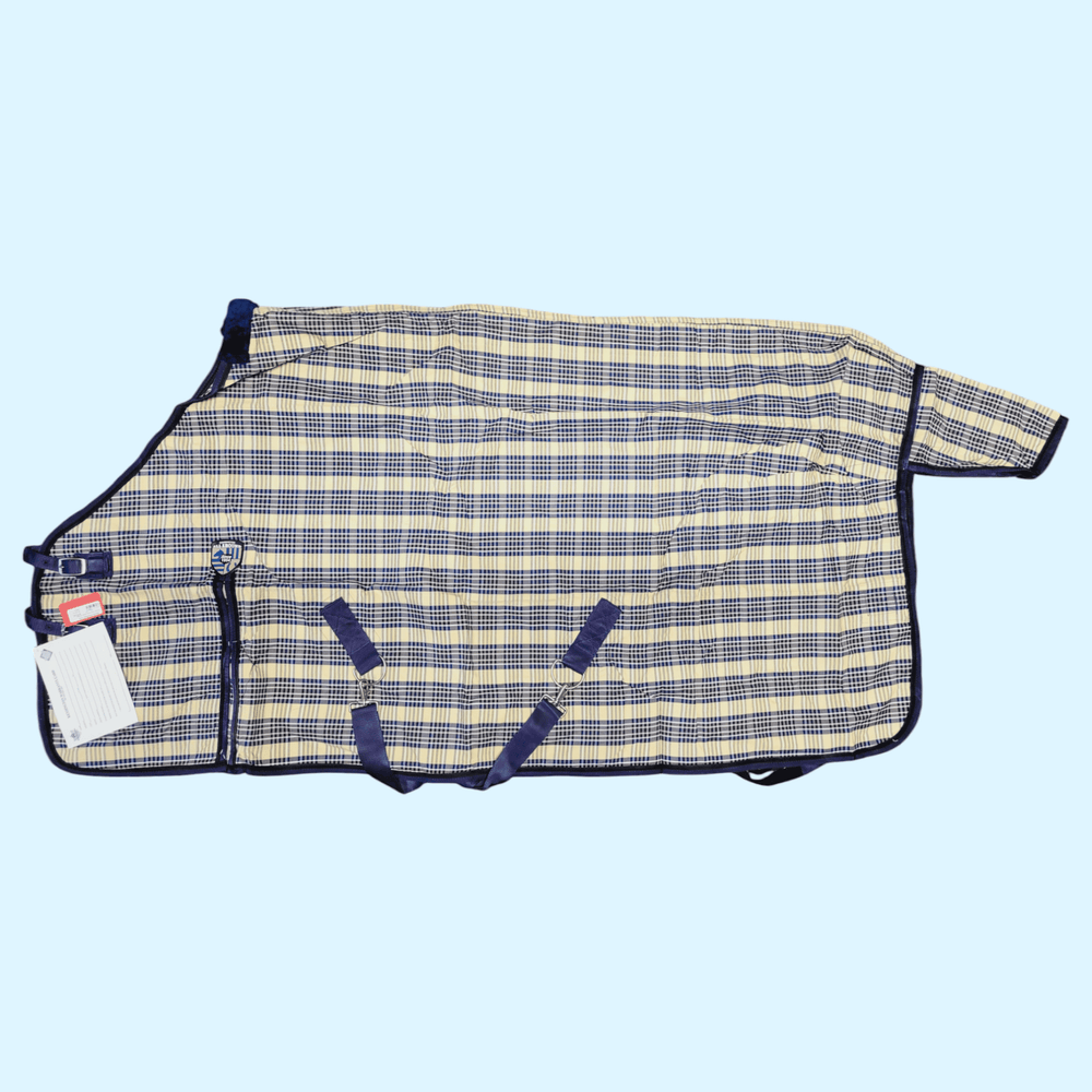 Kensington Cotton Day Sheet in Beige/Navy/Black - 72" NWT - Equine Exchange Tack Shop