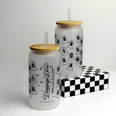 Dressage Diva Glass Tumbler with Bamboo Lid and Straw - Equine Exchange Tack Shop