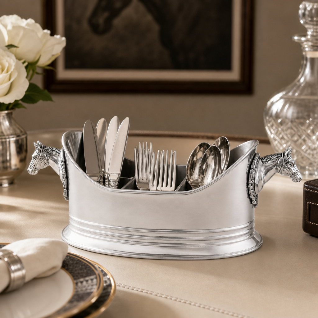 Horse Head Silverware Caddy