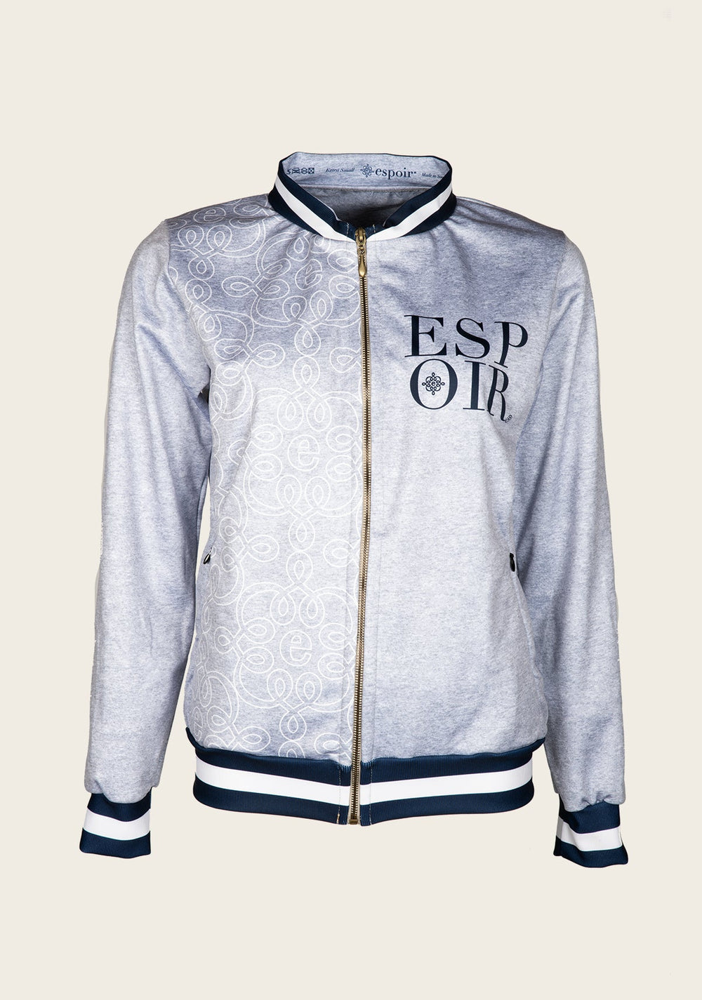 On SALE!!!  Espoir Melange Grey SPORT Bomber Jacket - Equine Exchange Tack Shop