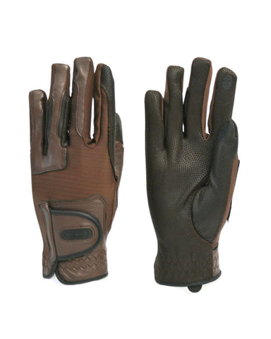 Tackified Copper Tech™️ Leather Premium Riding Glove in Brown - Equine Exchange Tack Shop