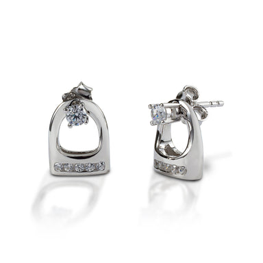 Kelly Herd Sterling Silver English Stirrup Stud Earrings## - Equine Exchange Tack Shop
