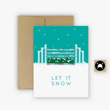 Let It Snow - Equestrian Winter Christmas Card - Hunter Jump - Equine Exchange Tack Shop