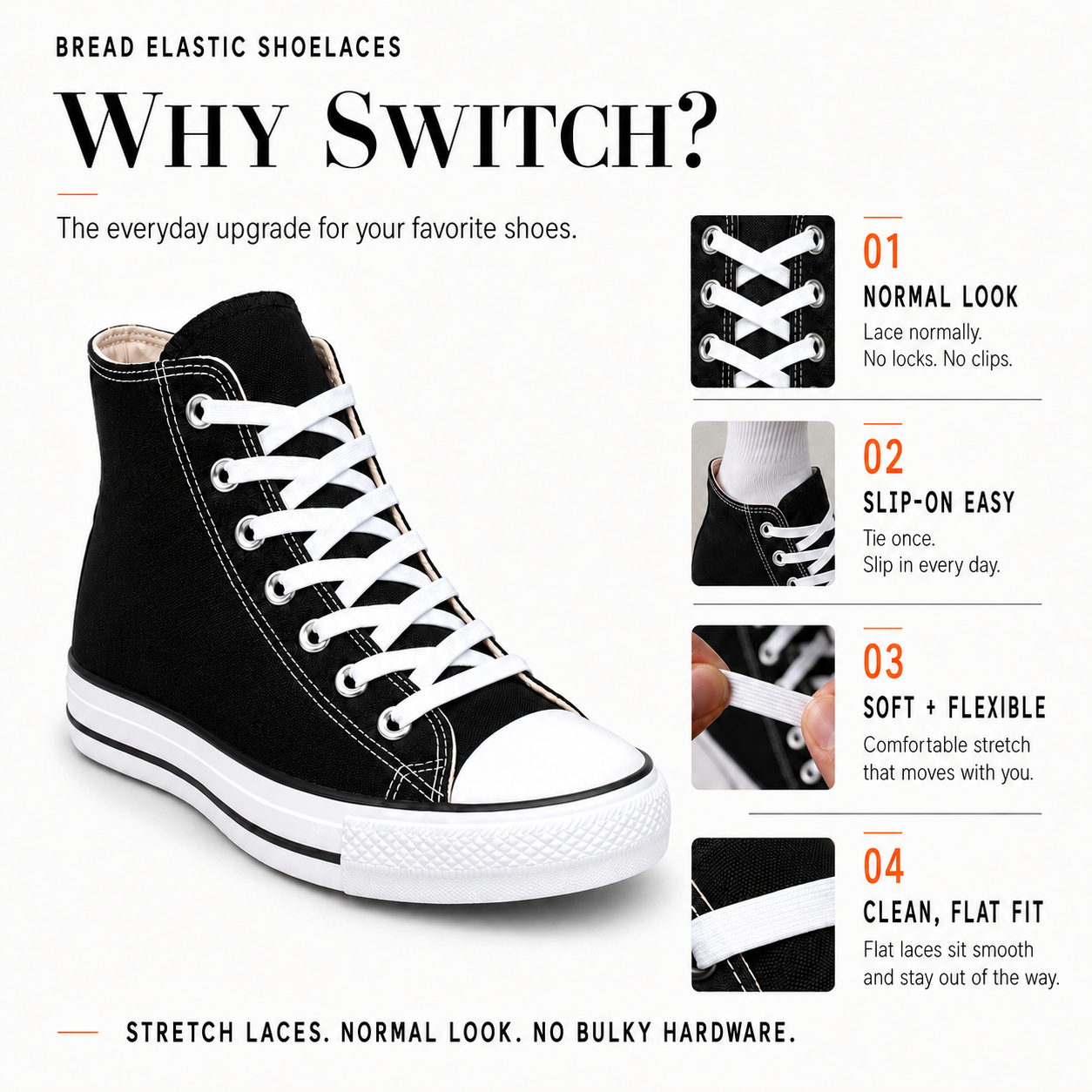 Bold Red Elastic Shoelaces