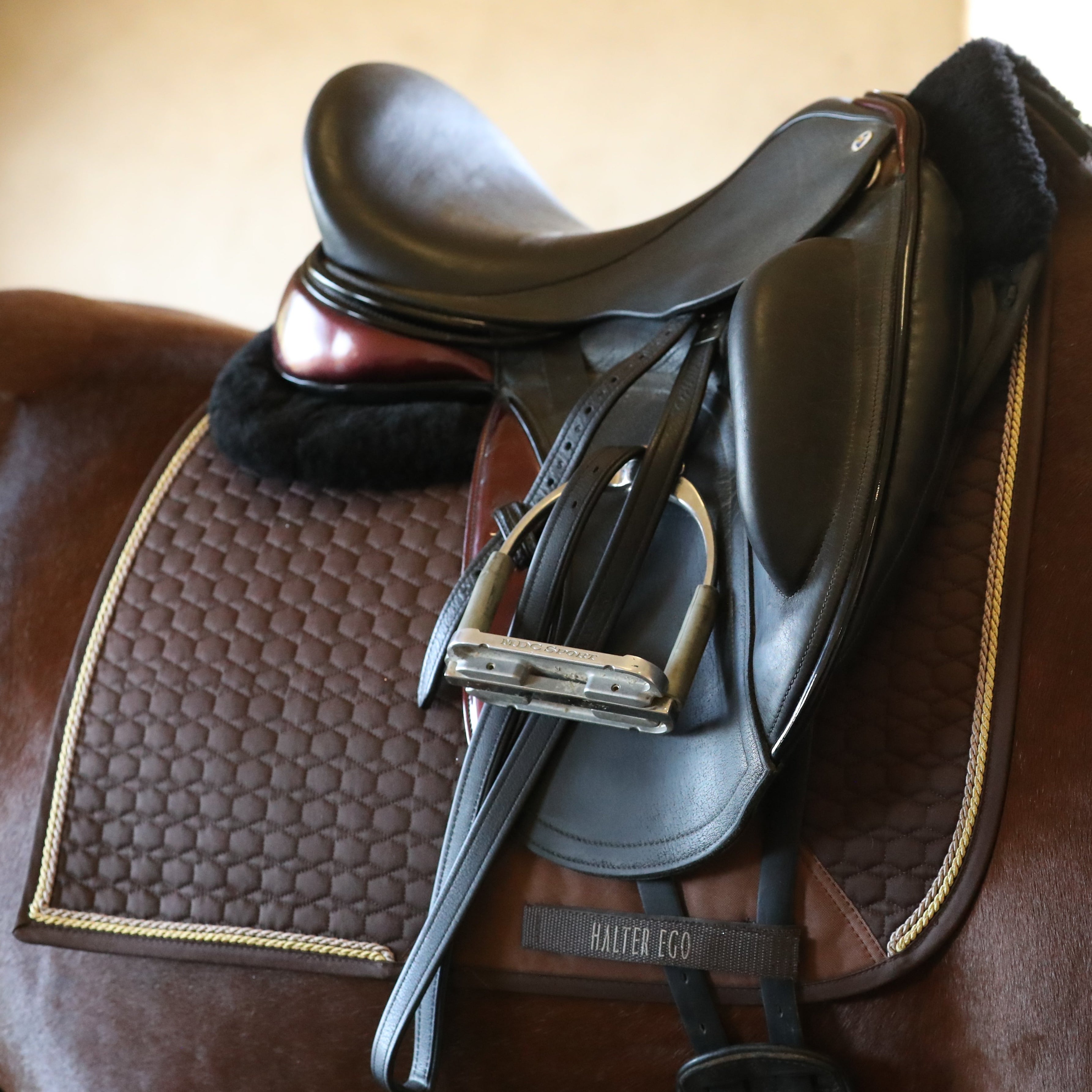 European Cotton Dressage Saddle Pad - Chocolate - Equine Exchange Tack Shop