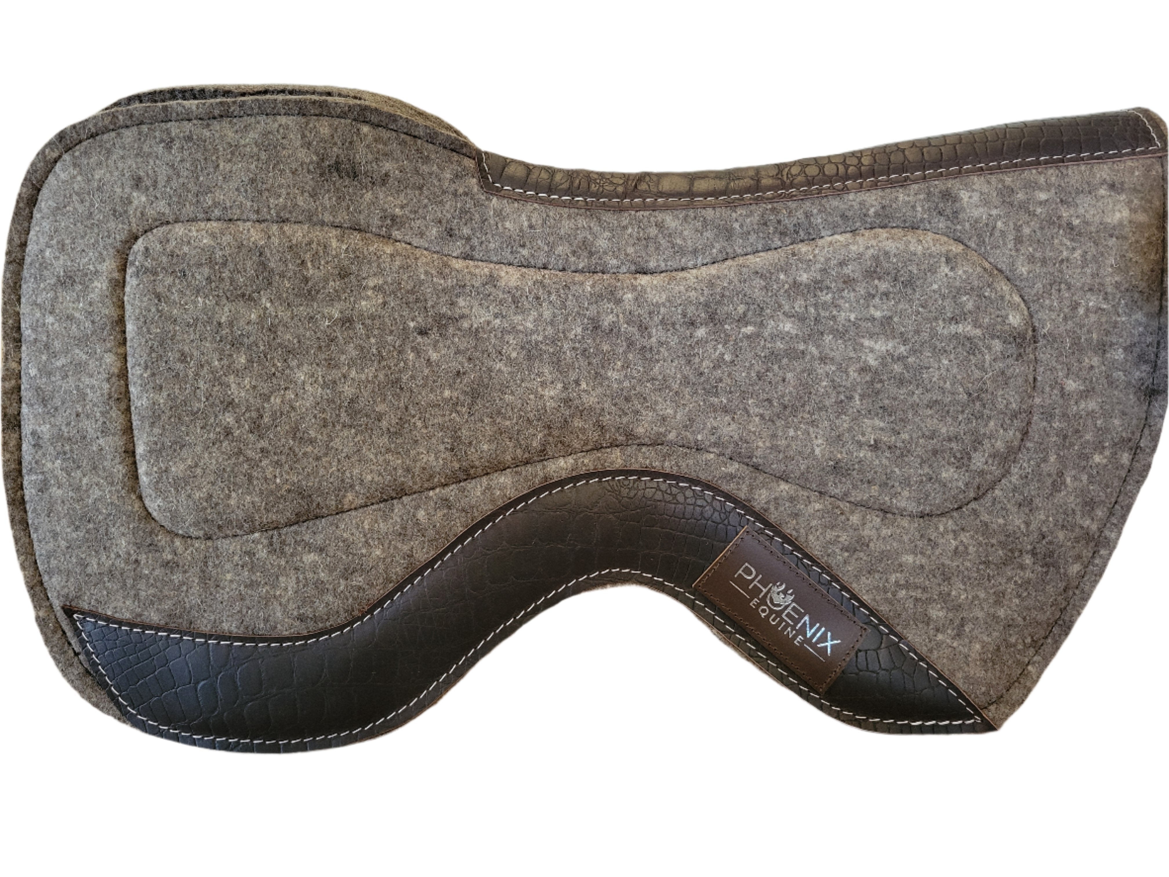 The Phoenix Contact Pad with Gel - Grey with brown faux croc - Equine Exchange Tack Shop