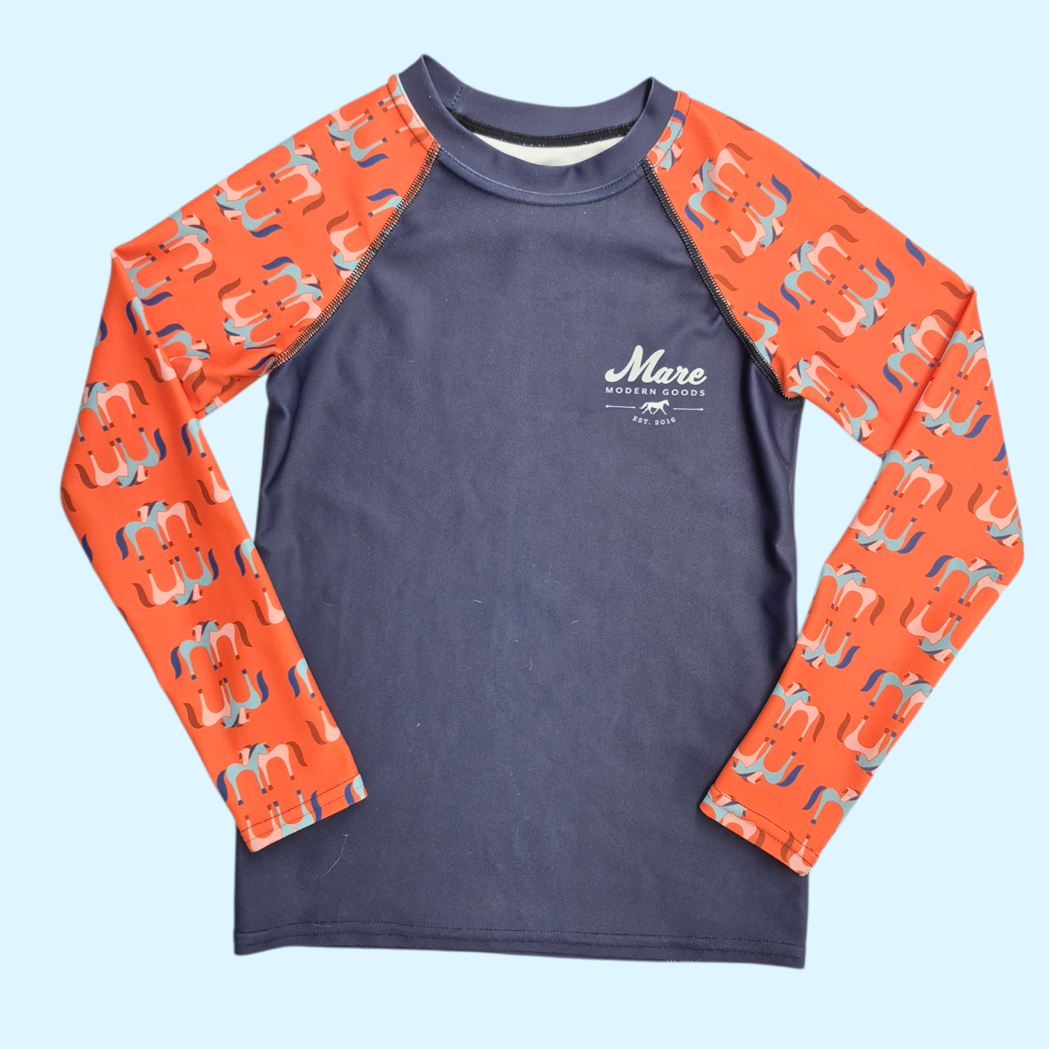 Mare Modern Goods Kids Cross Country Baselayer in Navy/Orange - CH 10 - Equine Exchange Tack Shop
