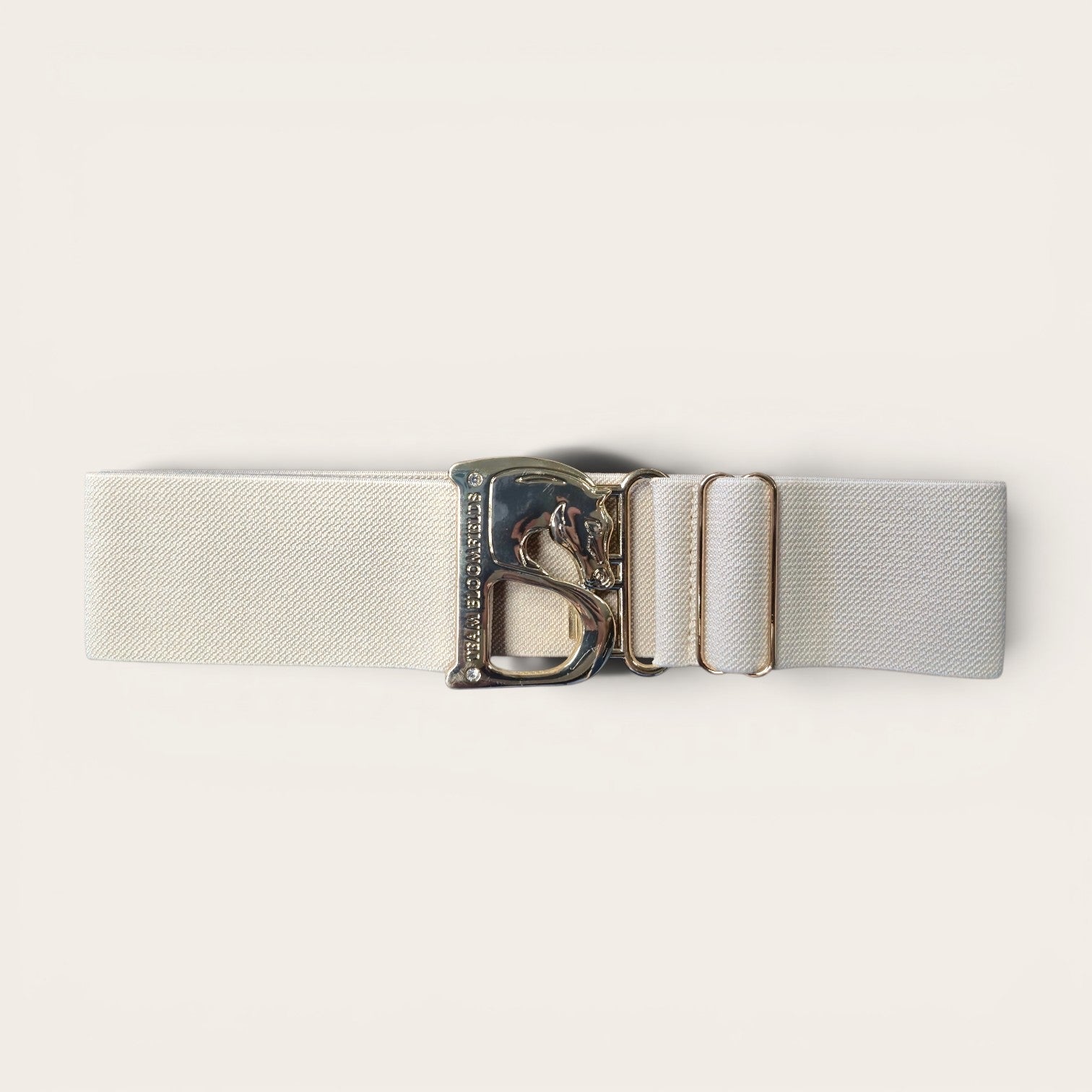 Wide Elastic Belt w/Horse Buckle