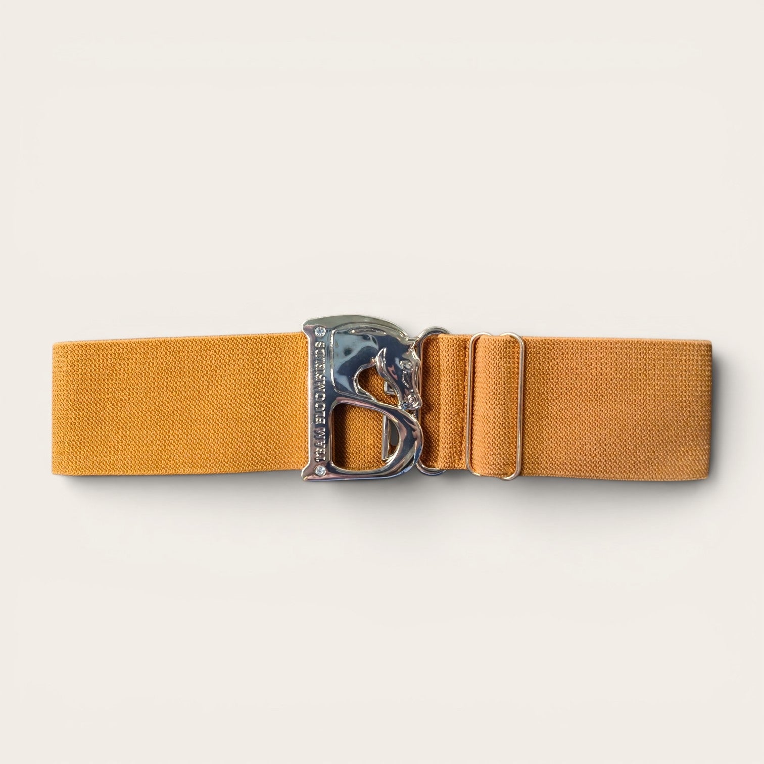 Wide Elastic Belt w/Horse Buckle